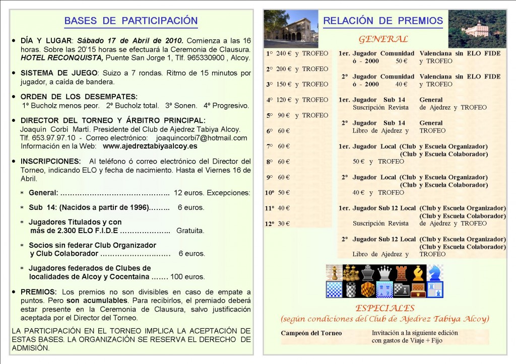 Folleto Torneo Internacional Tabiya Alcoy 2010 - interior